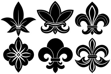 Fleur de lis set. Fleur de lis - Decorative icons vector design illustration template © bizboxdesigner