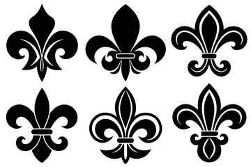 Fleur de lis set. Fleur de lis - Decorative icons vector design illustration template © bizboxdesigner