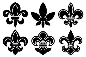 Fleur de lis set. Fleur de lis - Decorative icons vector design illustration template © bizboxdesigner