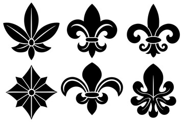 Fleur de lis set. Fleur de lis - Decorative icons vector design illustration template © bizboxdesigner