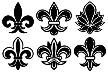 Fleur de lis set. Fleur de lis - Decorative icons vector design illustration template © bizboxdesigner