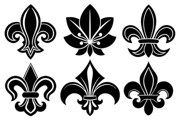 Fleur de lis set. Fleur de lis - Decorative icons vector design illustration template © bizboxdesigner