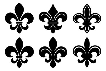 Fleur de lis set. Fleur de lis - Decorative icons vector design illustration template