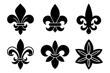 Fleur de lis set. Fleur de lis - Decorative icons vector design illustration template © bizboxdesigner