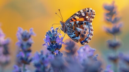A beautiful butterfly with intricate wings rests on a vibrant flower.