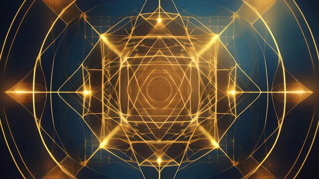 Exploring sacred geometry patterns and their meanings through intricate designs illuminated in golden hues