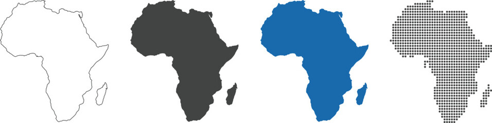 Africa map in outline, flat color, dotted style