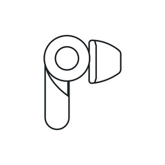 Line art vector earphone illustration, simple design, minimalistic, clean black lines.