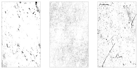 Grain noise particles. Rusted white effect. Large set of Grunge Black vector Distress Textures .Wall Background
