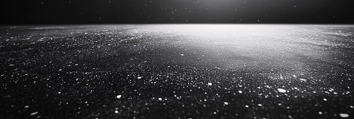 Abstract monochrome landscape with a sparkling surface and ethereal light.