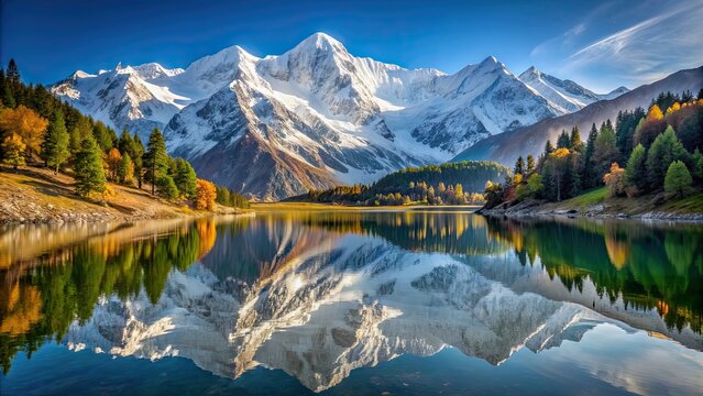 Reflection of Nanga Parbat mountain mirrored on calm lake surface, Nanga Parbat, mountain, reflection, water, lake, landscape