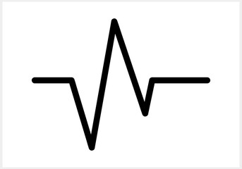 Doodle medicine beat heart icon. Sketch vector stock illustration