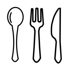 Cutlery icon. Spoon, forks, knife. restaurant business concept, 