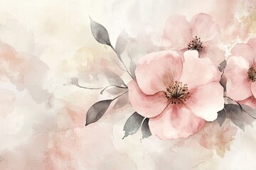 Beautiful watercolor flowers in soft pink tones against a gentle background, perfect for home decor and artistic projects.