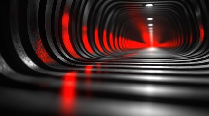 Abstract Tunnel with Red Lights