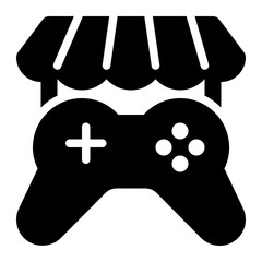 arcade store, shopping arcade, game store, arcade shop, retail solid or glyph icon