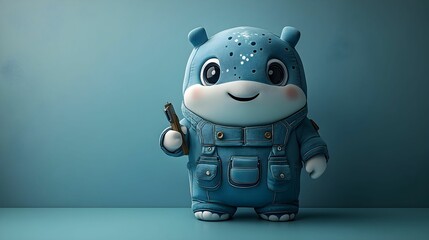 Naklejka premium An animal dressed in human clothing, set against a pastel background. The colors enhance the whimsical nature of the scene, creating a light-hearted and charming visual.