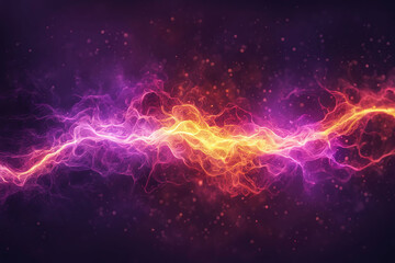 Swirl of glowing colors lightning electric arcs on black background .Abstract energy thunder spark blast, thunderbolt digital art.