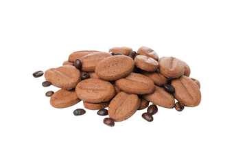 PNG,Cookies with coffee beans, isolated on white background