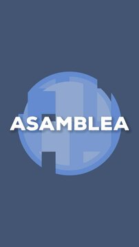 video vertical corto asamblea animado con lineas que se unen en azules