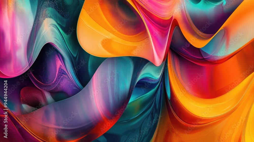 Poster Colorful abstract design with vibrant shapes and patterns creating a dynamic visual experience perfect for artistic projects and creative applications