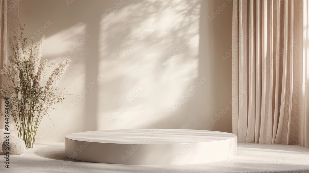 Poster 3d rendering illustration of a podium as a product mockup element