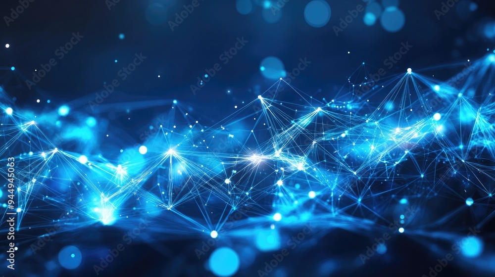 Poster abstract illustration of a flowing technology network background a dynamic structure featuring inter
