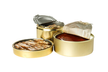 PNG, canned fish, isolated on white background.