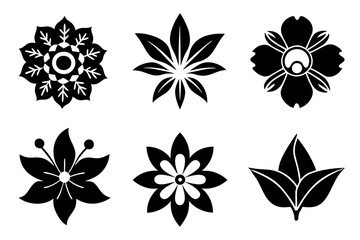 Set of Floral Decorations icons vector design illustration template.