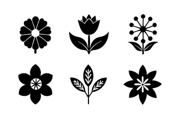 Set of Floral Decorations icons vector design illustration template.