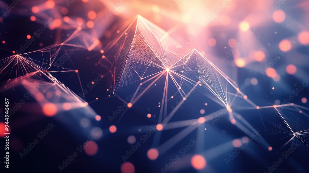 Poster abstract design featuring a dotted grid composed of triangular shapes