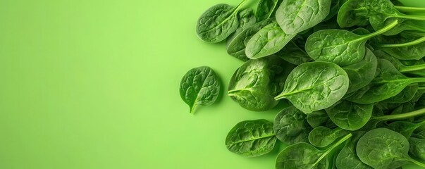 Organic spinach, freshly picked and bunched, 3D illustration