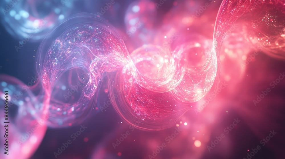 Poster abstract fractal forms exploring the relationship between elementary particles highlighting themes i