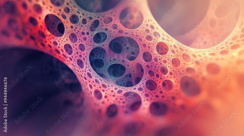 Poster abstract fractal forms exploring the relationship between nuclear physics and graphic design within 