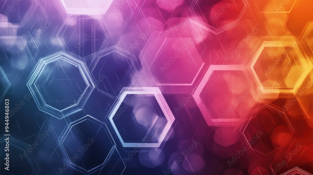 Aufkleber abstract geometric octagons background for technology and science concepts featuring artistic compos