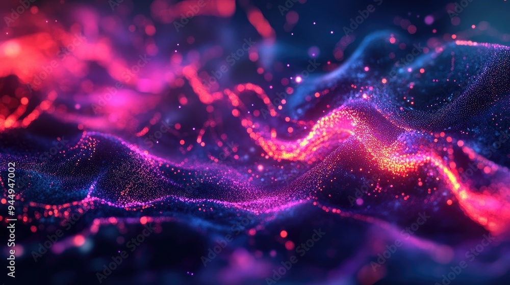 Aufkleber abstract neural networks envisioned as a synthetic mind innovative science and technology with neon 