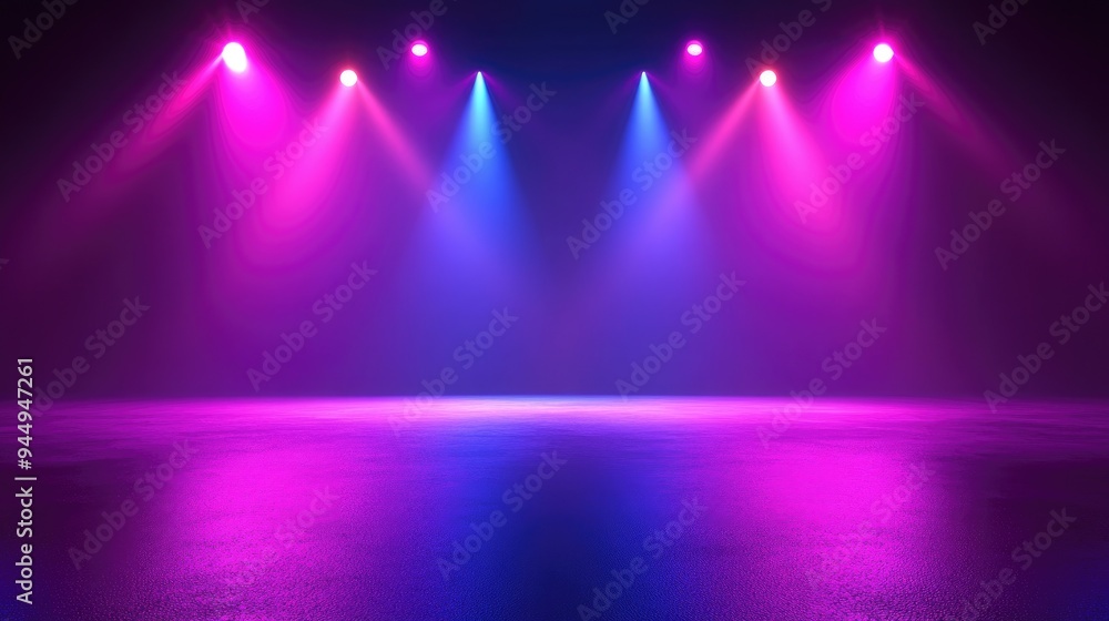 Poster abstract ultraviolet light with violet and pink gradients modern neon background featuring light ele