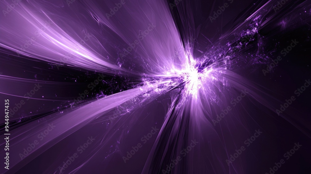 Aufkleber abstract violet background featuring a fractal star explosion with glossy accents and dynamic lines