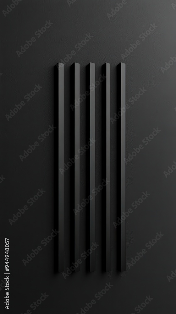 Poster minimalistic black abstract art piece with vertical lines creating a modern and sophisticated look a