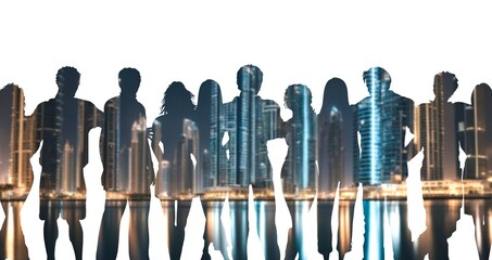 Group of multinational businesspeople with digital technology concept.