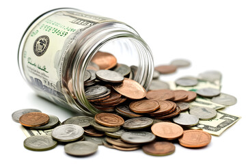 money and coins saving money concept