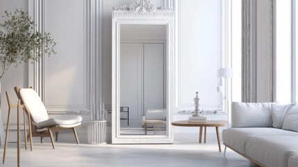 White interior with chairs, table