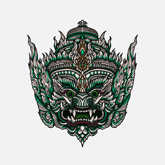 Obraz premium Indonesian javanese mask ethnic culture illustration