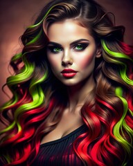 Fototapeta premium portrait of a woman with long hair