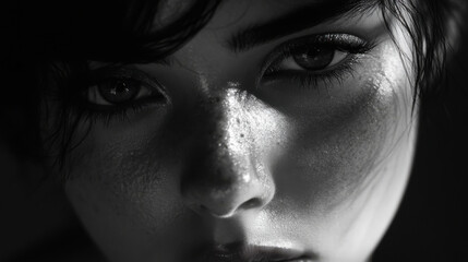 Fototapeta premium British New Wave inspired close-up shot, showcasing detailed textures and raw