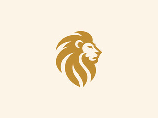 Obraz premium modern head lion logo vector. gold lion head logo design