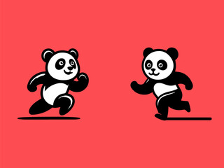 Fototapeta premium panda logo illustration