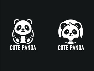 cut panda logo vector set © creativediastudio