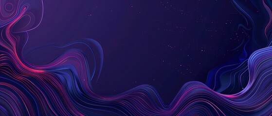 Abstract Wavy Lines with Pink and Blue Glowing Patterns