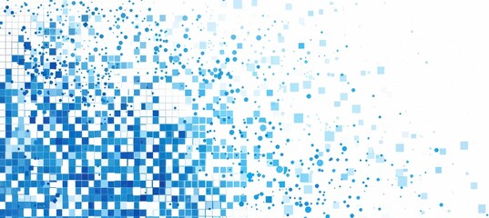 Abstract blue pixel grid background